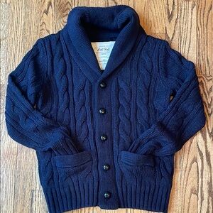 Navy Cable Knit Cardigan